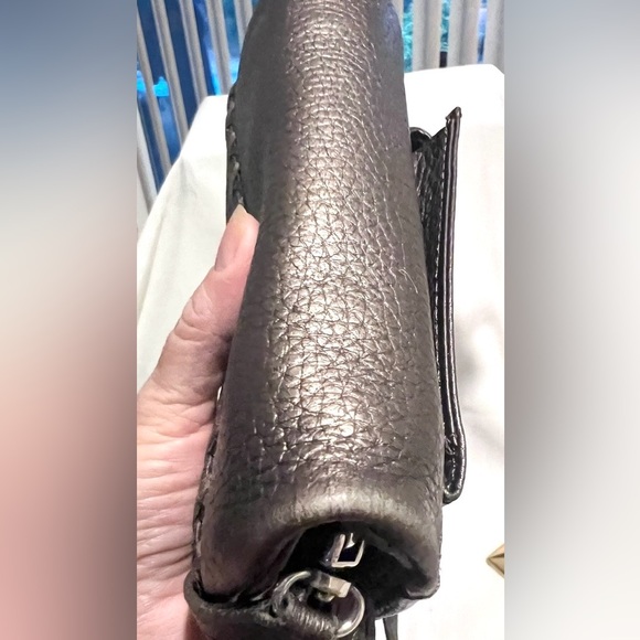 BRIGHTON Crossbody Wallet Shimmering Bronze-Purple Whip Stitch No Call Outs - Picture 14 of 16